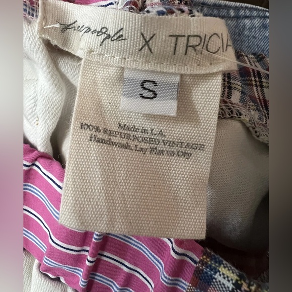 Free‎ People Tricia Fix $248 Patchwork Pants Polo Ralph Lauren Repurposed Artsy - Picture 9 of 9